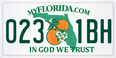 FL license plate 0231BH