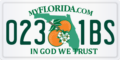 FL license plate 0231BS