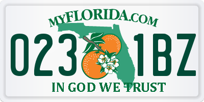 FL license plate 0231BZ
