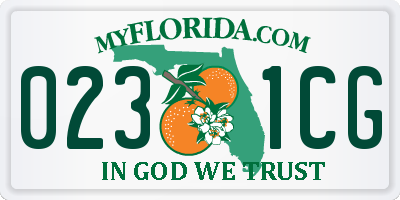 FL license plate 0231CG