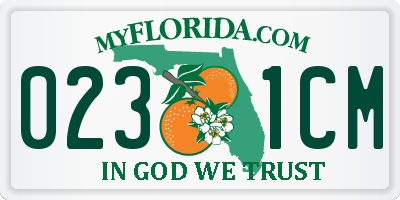 FL license plate 0231CM