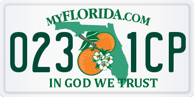 FL license plate 0231CP