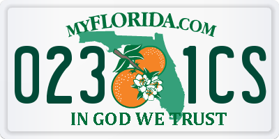 FL license plate 0231CS