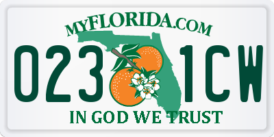 FL license plate 0231CW