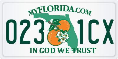 FL license plate 0231CX
