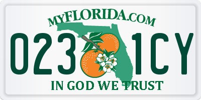 FL license plate 0231CY