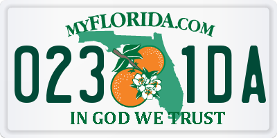 FL license plate 0231DA