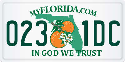 FL license plate 0231DC
