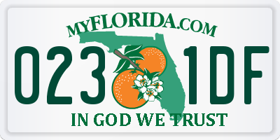 FL license plate 0231DF