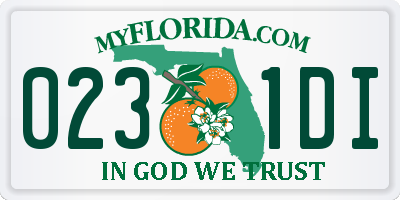 FL license plate 0231DI