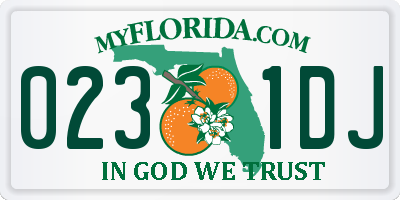 FL license plate 0231DJ