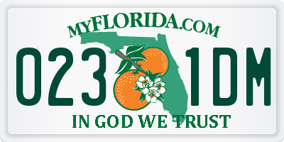 FL license plate 0231DM