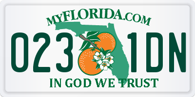 FL license plate 0231DN
