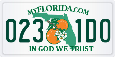 FL license plate 0231DO
