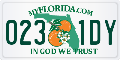 FL license plate 0231DY