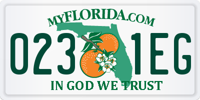 FL license plate 0231EG