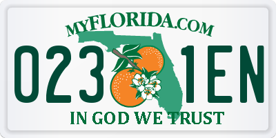 FL license plate 0231EN