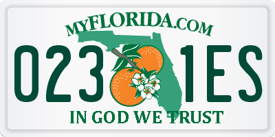 FL license plate 0231ES