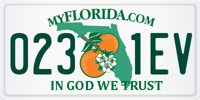 FL license plate 0231EV