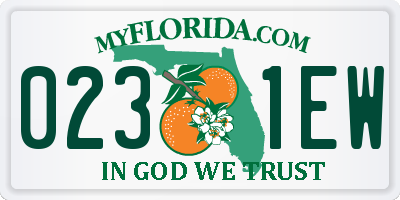 FL license plate 0231EW
