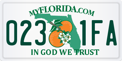 FL license plate 0231FA