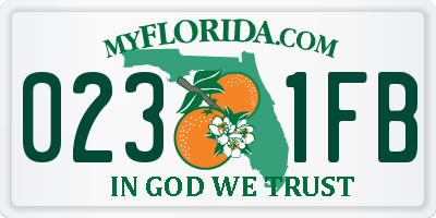 FL license plate 0231FB