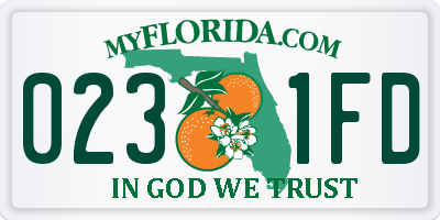 FL license plate 0231FD