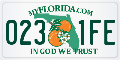 FL license plate 0231FE
