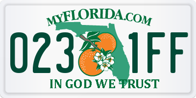 FL license plate 0231FF