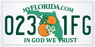 FL license plate 0231FG