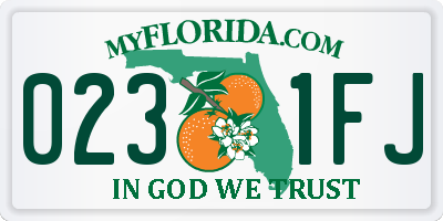 FL license plate 0231FJ