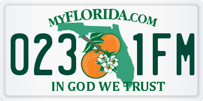 FL license plate 0231FM