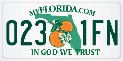 FL license plate 0231FN