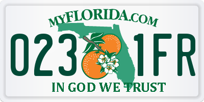 FL license plate 0231FR