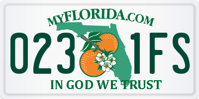 FL license plate 0231FS