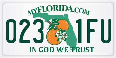 FL license plate 0231FU