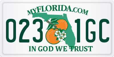 FL license plate 0231GC