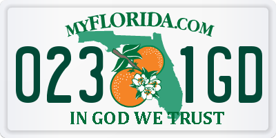 FL license plate 0231GD