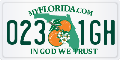 FL license plate 0231GH