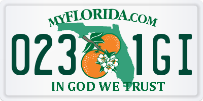 FL license plate 0231GI