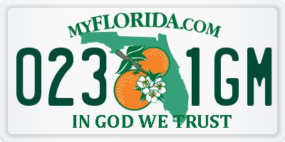 FL license plate 0231GM