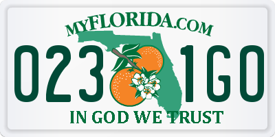 FL license plate 0231GO