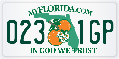 FL license plate 0231GP
