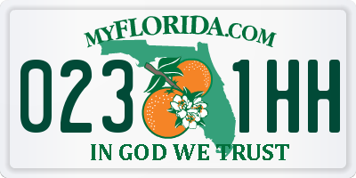 FL license plate 0231HH