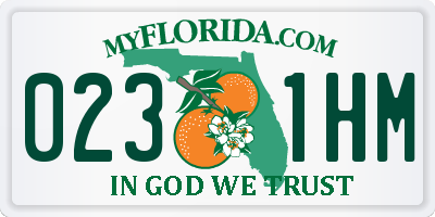 FL license plate 0231HM