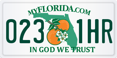 FL license plate 0231HR