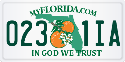 FL license plate 0231IA