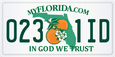 FL license plate 0231ID