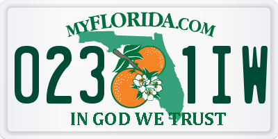 FL license plate 0231IW