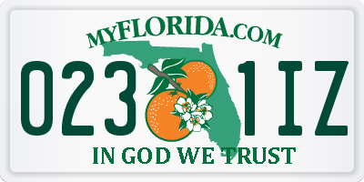 FL license plate 0231IZ